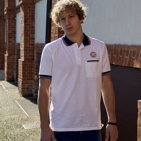 Polo Gulf Pocket Blanco