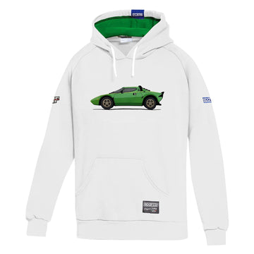 Sudadera con Capucha Lancia HF GR4 Stratos Blanco/Verde